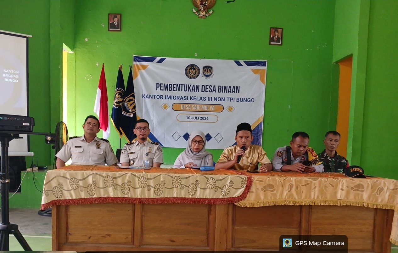 Desa Sari Mulya Menjadi Tempat Pembentukan Desa Binaan Kantor Imigrasi kelas III Non TPI Bungo.